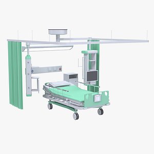 3D model hospital bed set
