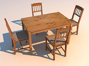 3d max table chairs