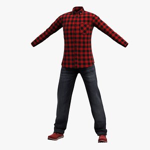 3D mens clothing 31 shirt model