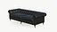 Skórzana sofa Chesterfield w kolorze czarnym, nowy design