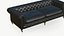 Skórzana sofa Chesterfield w kolorze czarnym, nowy design