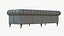 Skórzana sofa Chesterfield w kolorze czarnym, nowy design