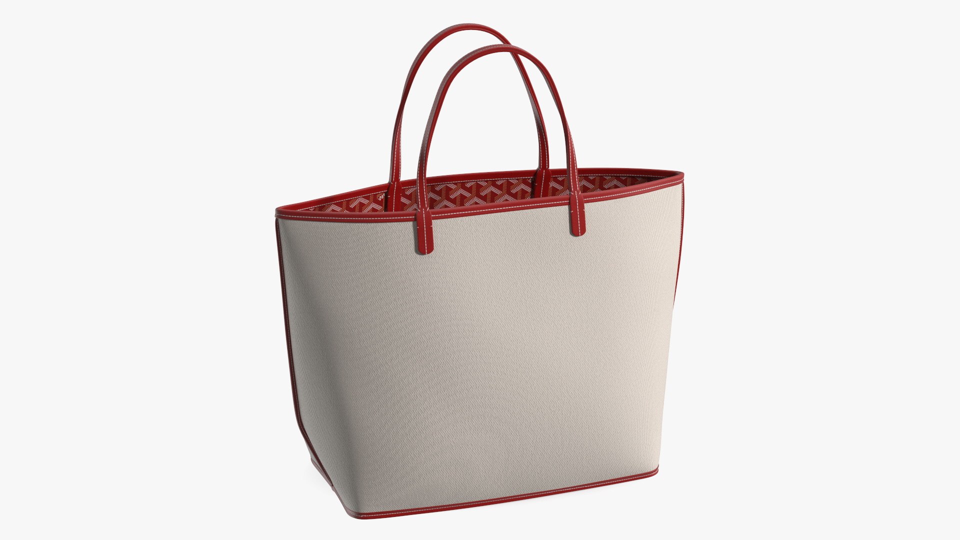 Goyard St Louis Inside Out Tote Red 3D model preview