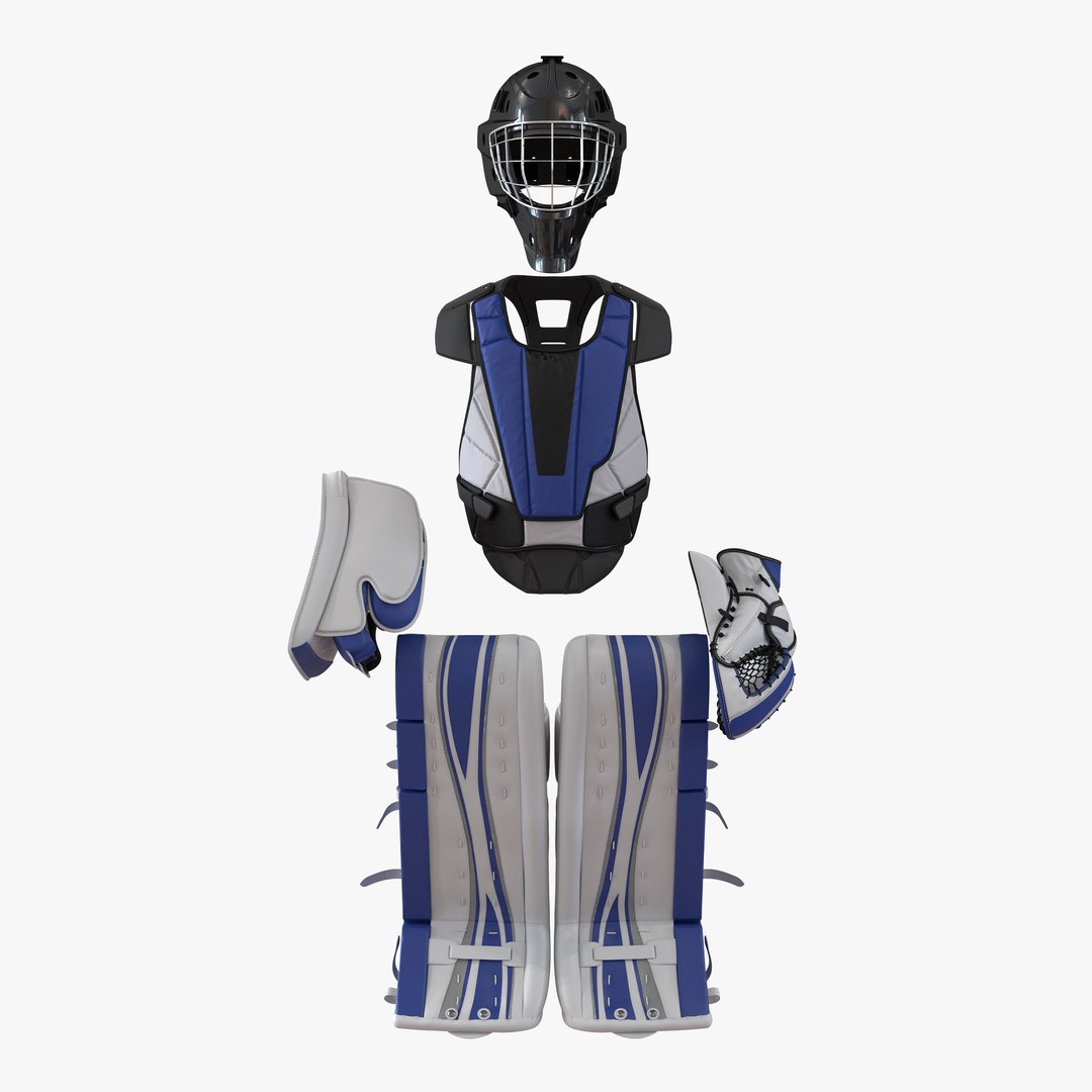Hockey Goalie Protection Kit Generic Blue 2 3D model preview