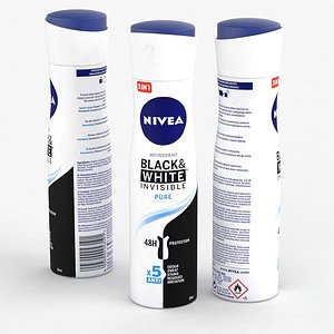 Nivea Anti-Perspirant Women Black and White Invisible Pure 150ml 2022 3D