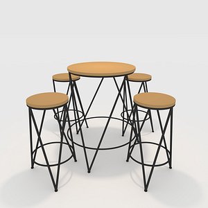 Bar Table And Chair 3 3D model