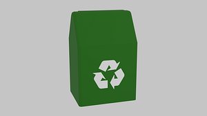 Garbage Bin with Animation for Videogames Animated Scenes etc
