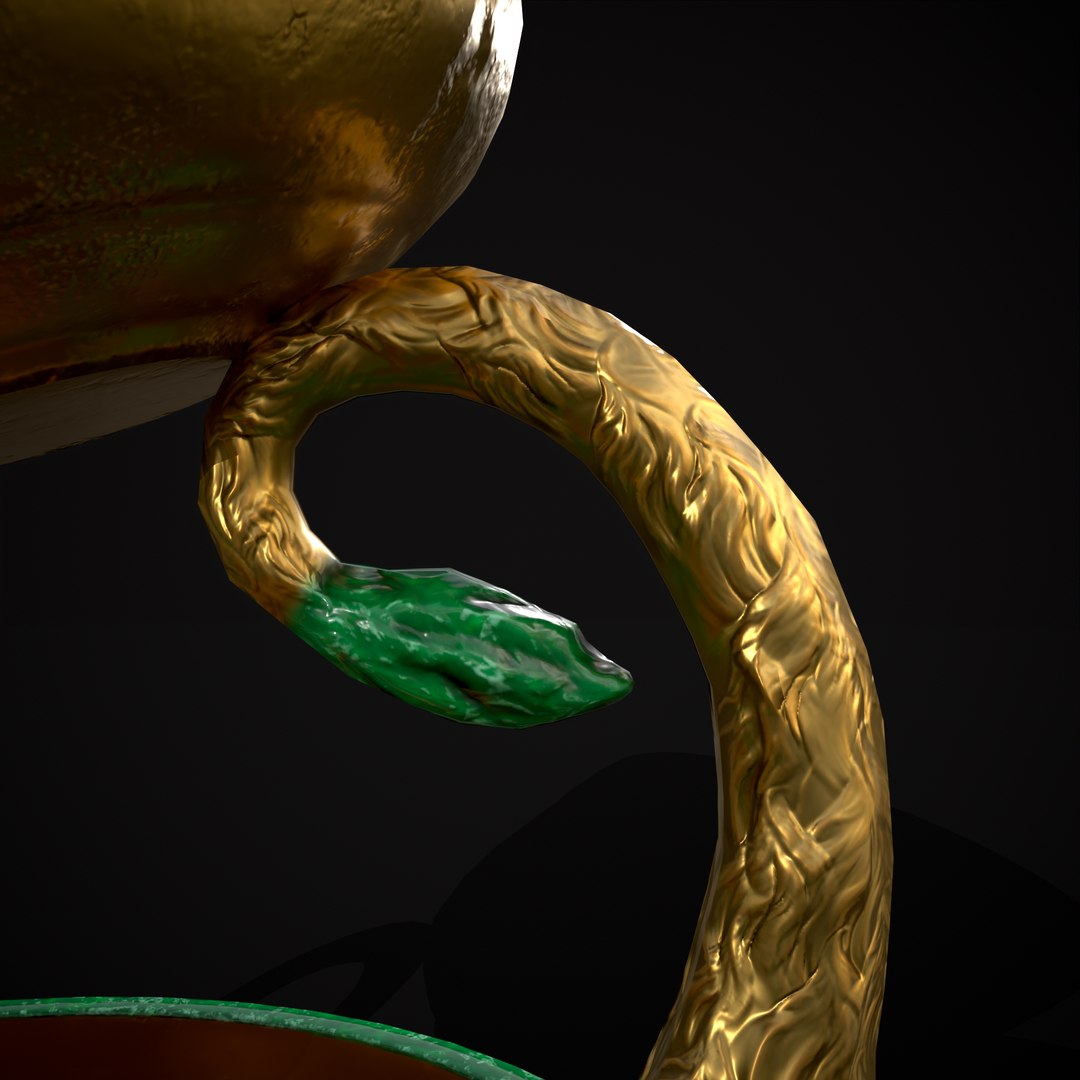 3D Triple Jade Cauldron model - TurboSquid 2133549