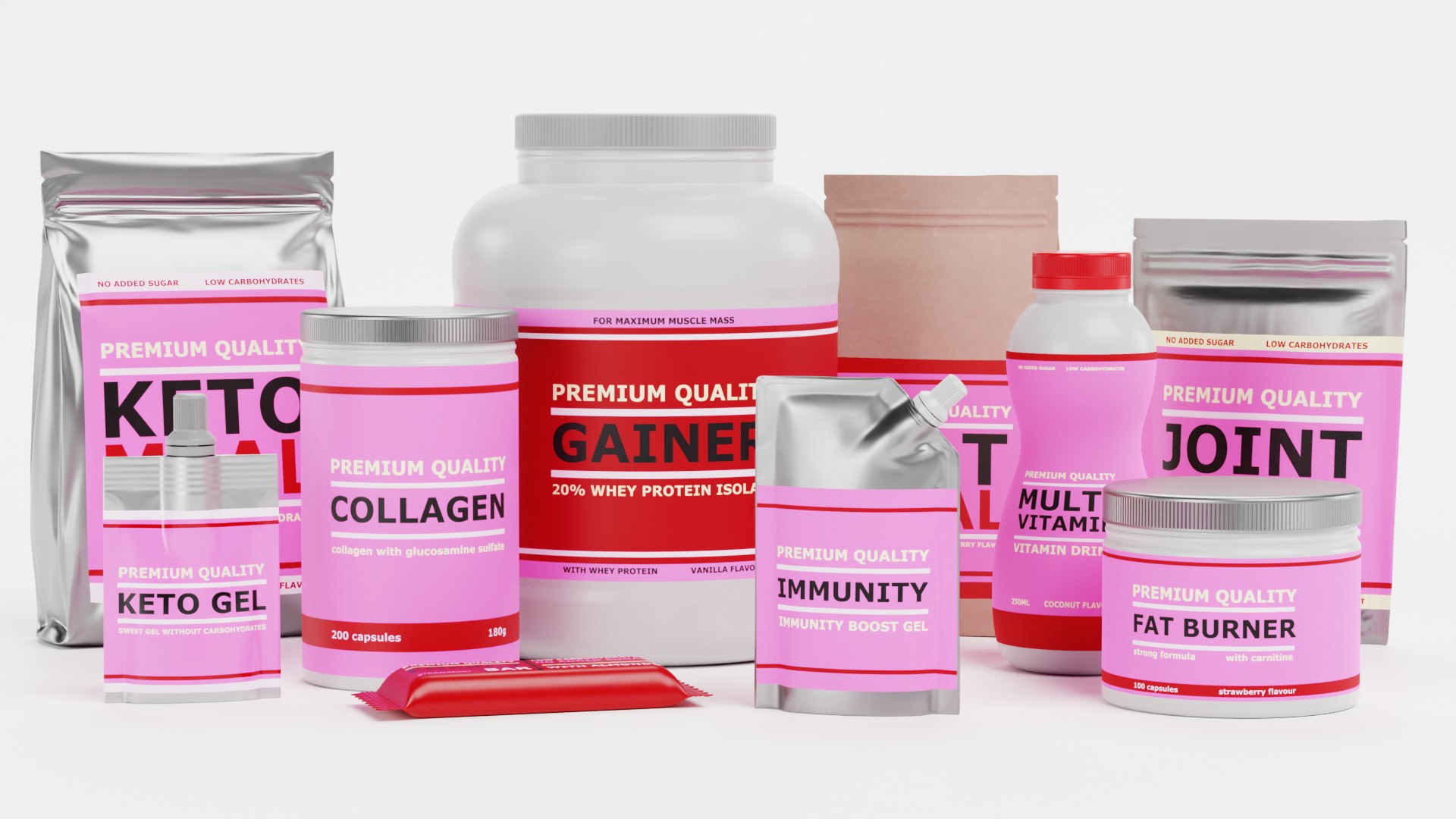 Supplements Pink Model - TurboSquid 2082477
