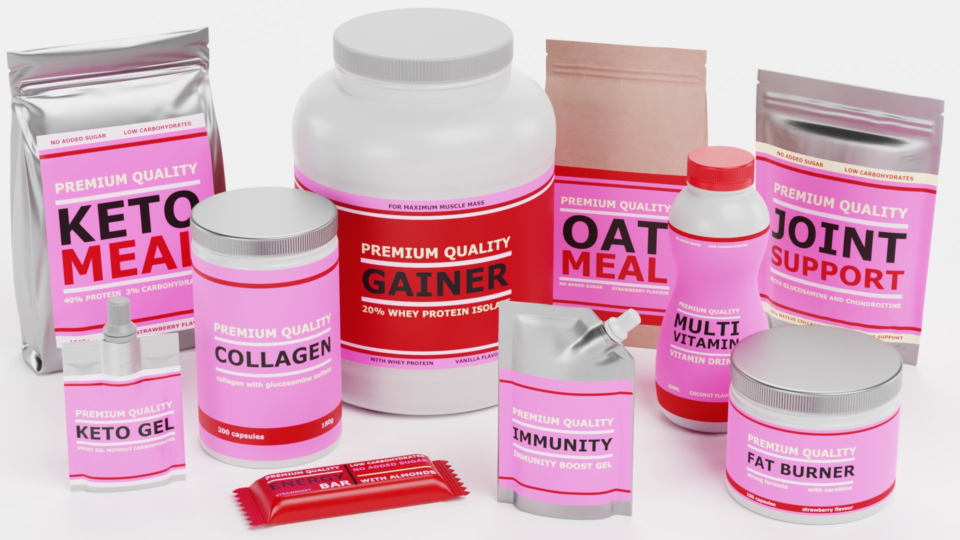 Supplements Pink Model - TurboSquid 2082477