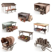 ancient market Low-poly