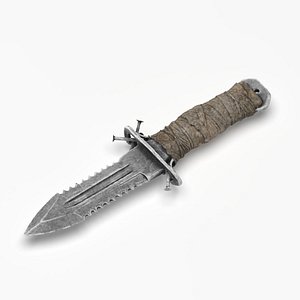 Post-apocalyptic Survival Knife Low-poly 3D model
