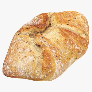 Loaf of artisanal white bread 3D model