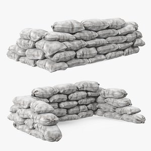 Sandbag Barricade White Dirty