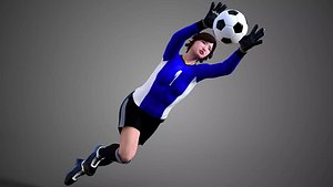 3D Asian Football Soccer GoalKeeper Female