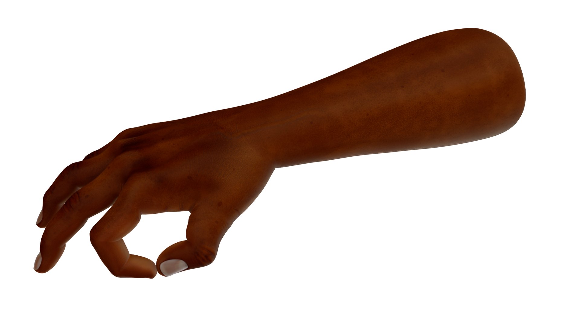 Dark Skinned Male Hand OK Pose 3D model preview