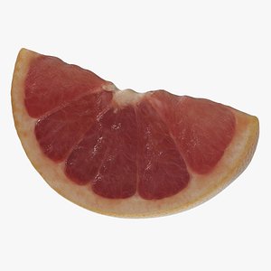 3D slice pink grapefruit model