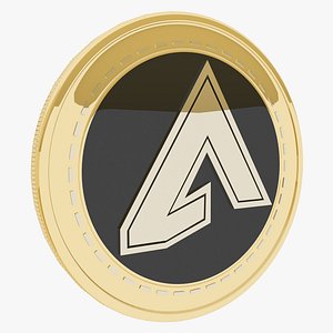 Aquachain Cryptocurrency Gold Coin 3D model