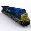 3D model CSX EMD and GE locomotives with coal oil and container carraiges