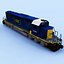 3D model CSX EMD and GE locomotives with coal oil and container carraiges
