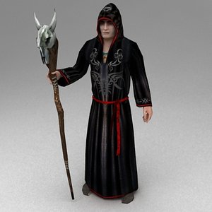3d model staff monk necromancer