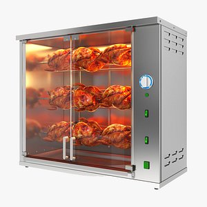 3D Vertical chicken grill mashine by Atesy