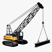 Crawler Crane Stylized 3D Model