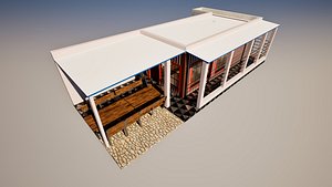 Cafe Restaurant Interior And Exterior 3D model