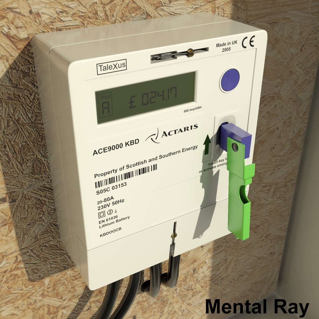 3d Model Electricity Key Meter
