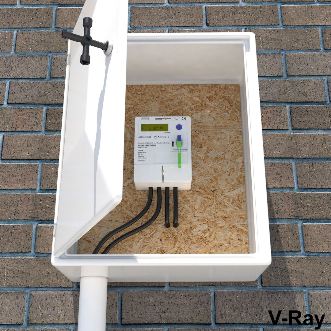 3d Model Electricity Key Meter