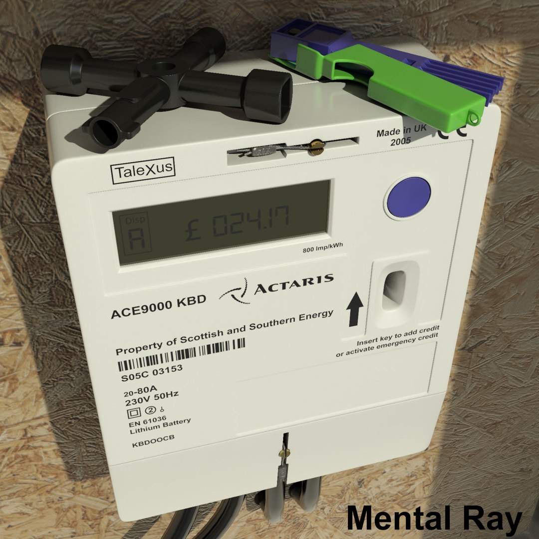 3d Model Electricity Key Meter