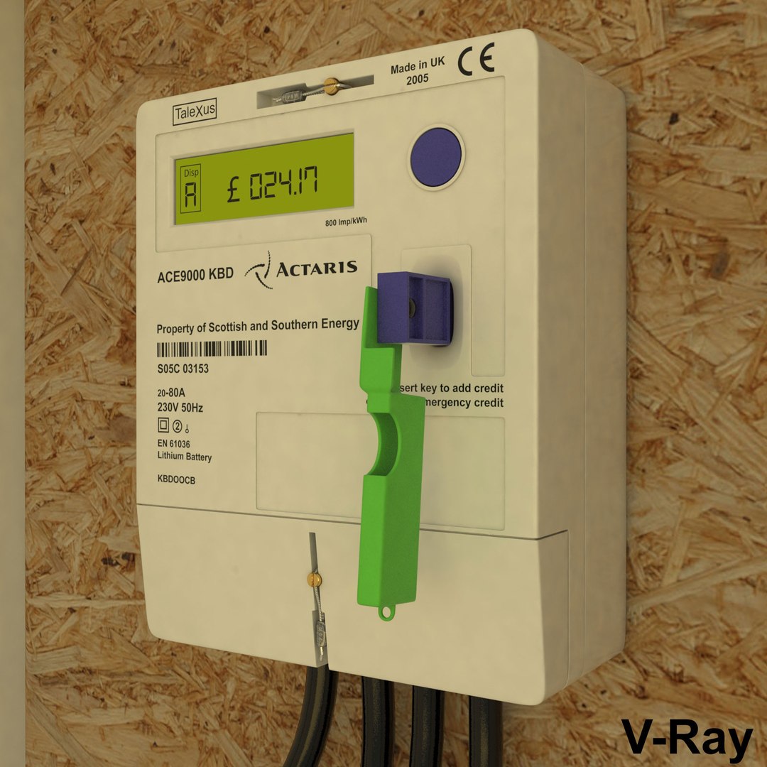 3d Model Electricity Key Meter