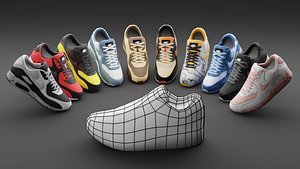 Airmax - Nike Low Poly - Pack of 10 3D model