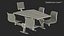 Bowling Table with Gray Chairs and Monitor