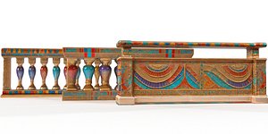 Ancient egyptian fence pack 3D model
