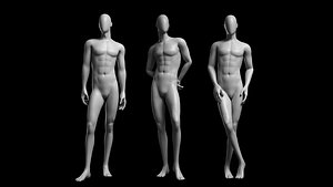 Animated Male Base Mesh v3 - 3 poses