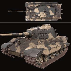 King Tiger tank low poly