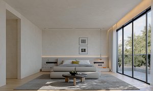 Bedroom bathroom interior scenes