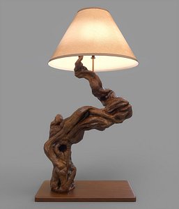 driftwood table lamp 3D model