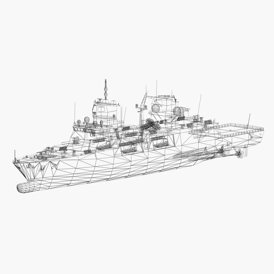 3d F125 Baden Wuerttemberg Class Frigate Model