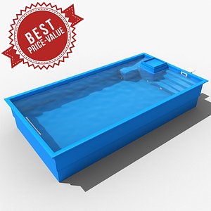 3d garden swimming pool model
