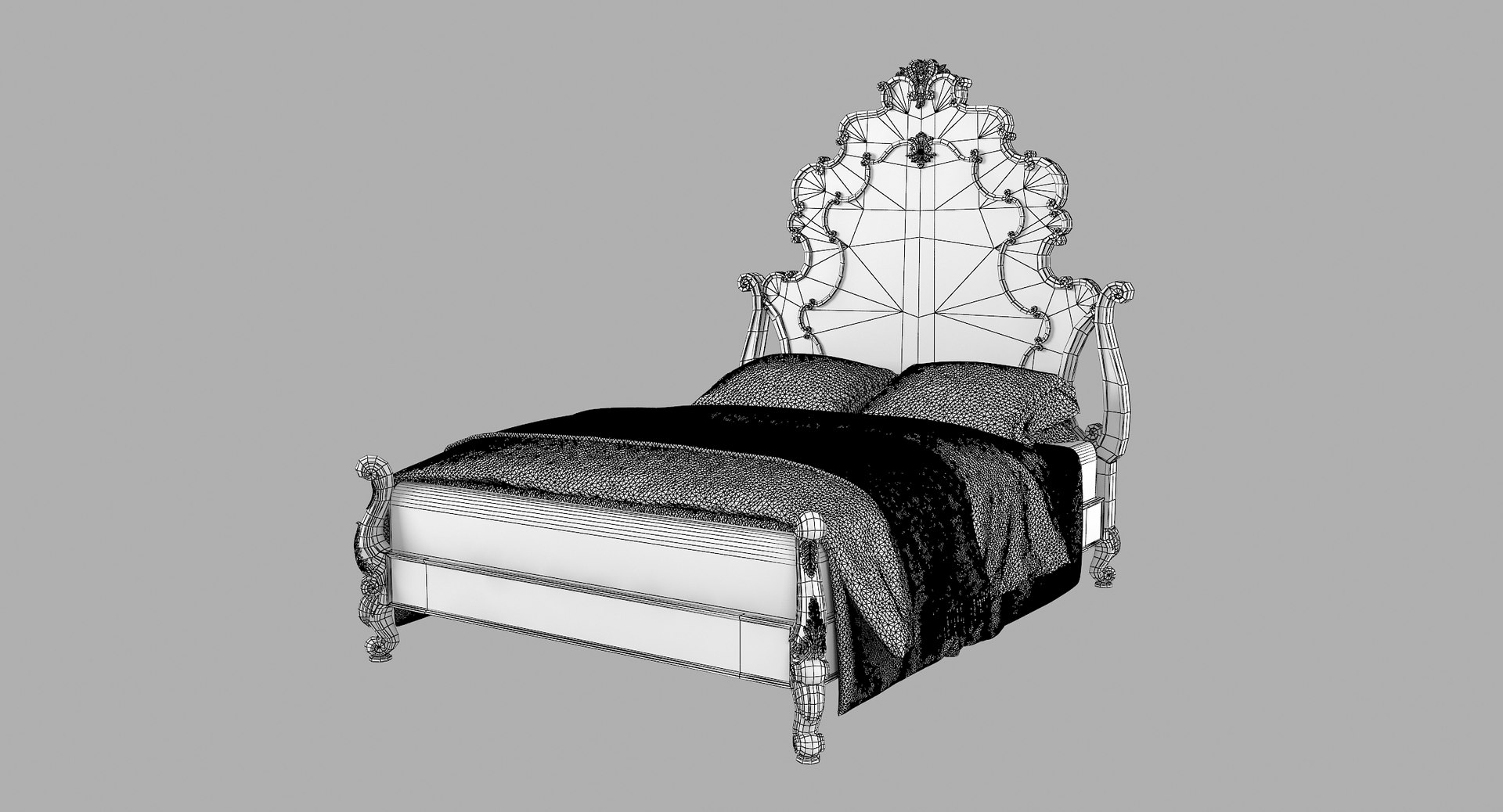 Fabulous Baroque Bed Camilla 3D - TurboSquid 1202135