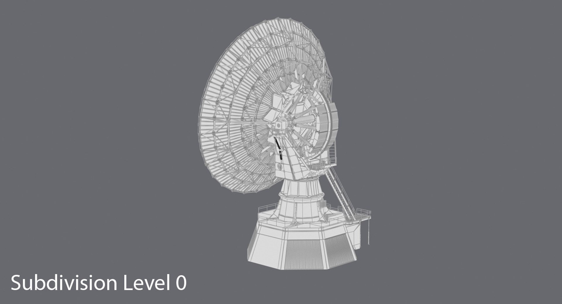 3d Model Large Satellite Dish