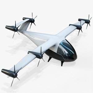 3D model Flying Taxi eVTOL PBR 06
