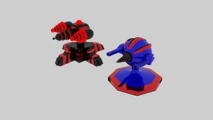 scifi turret 3D model
