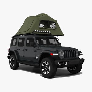3D Jeep Wrangler Unlimited Sahara Roof Top Tent