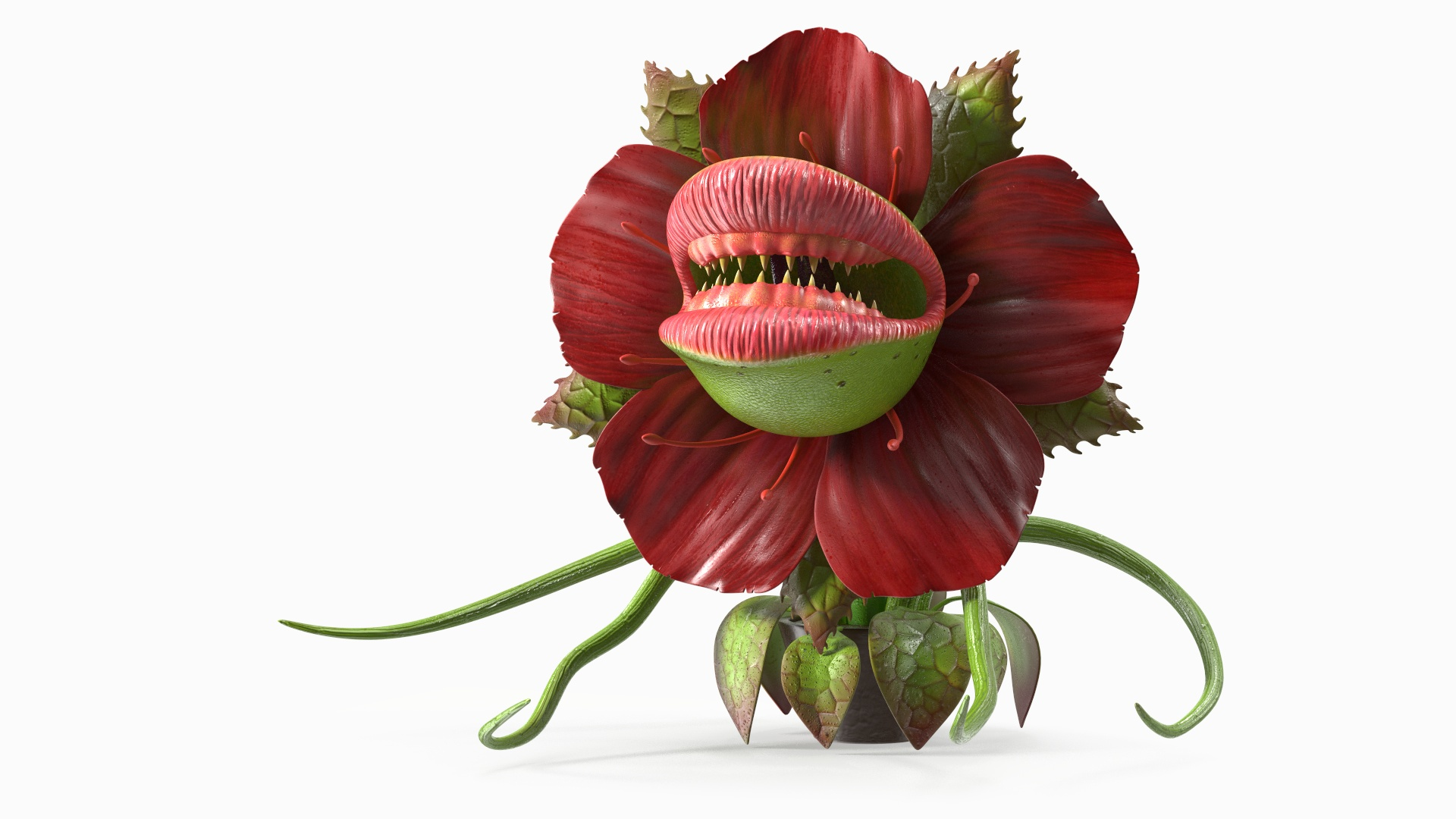 3D Model Scary Plant Monster In Pot TurboSquid 2044939