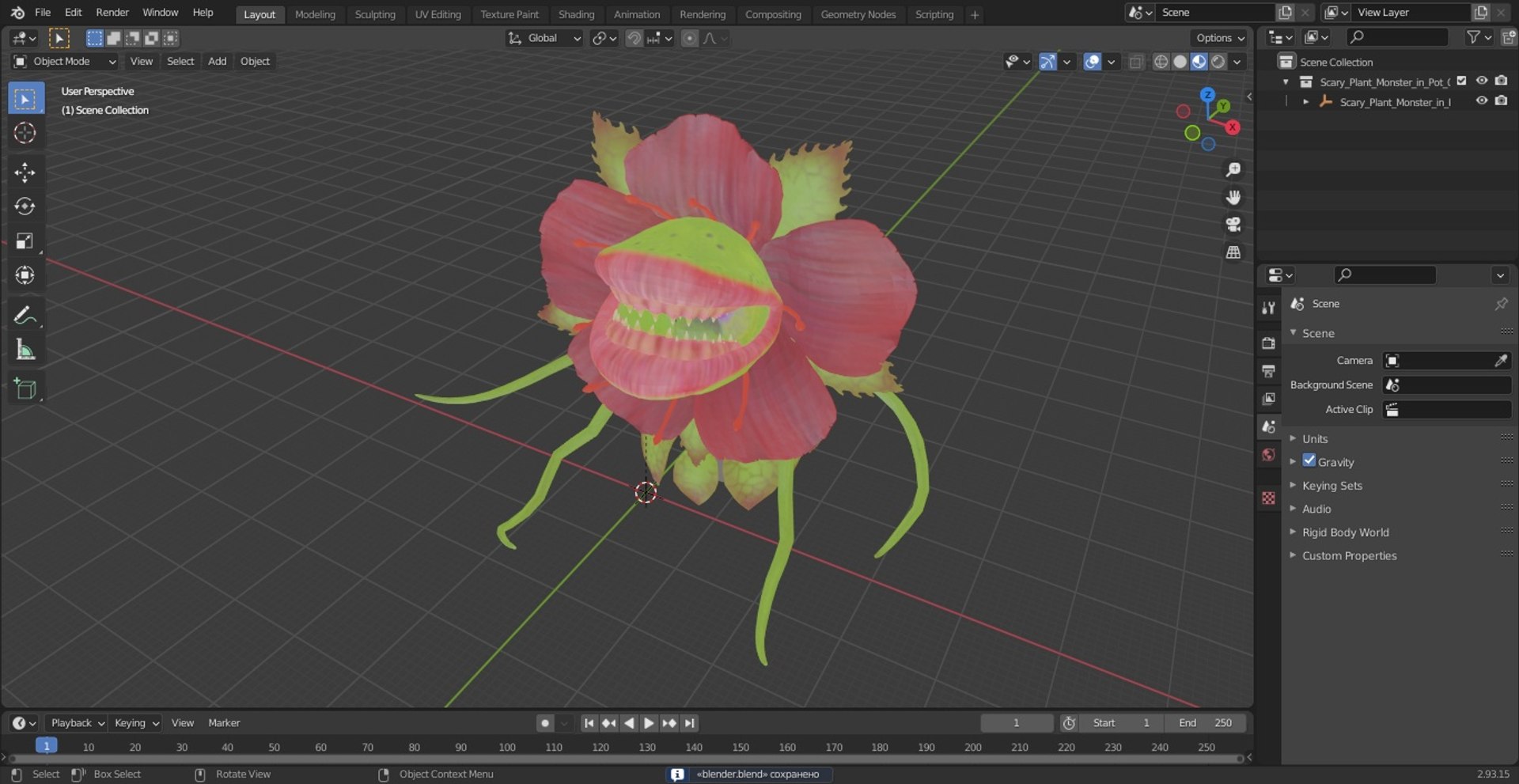 3D Model Scary Plant Monster In Pot - TurboSquid 2044939