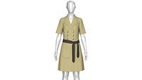 Girls Short Sleeve Double Breasted Coat Dress
