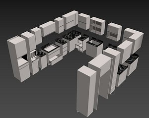 kitchen units low-poly 3d model